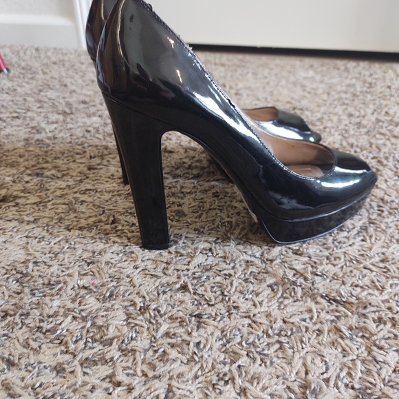 BCBGeneration Black Open Toe Pumps - Picture 3 of 6